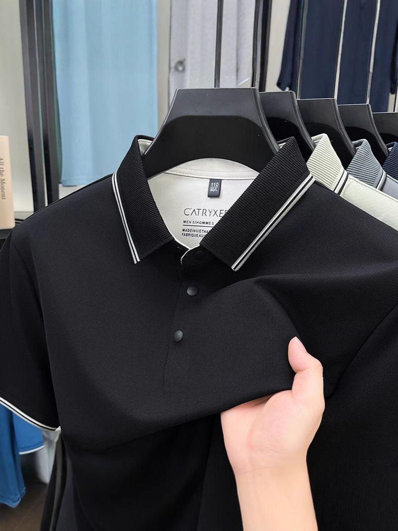 Wholesale Blank  Polo Modern Shirts Custom Your   Yellow and Black Polyester Plain Mens Golf Polo T Shirts