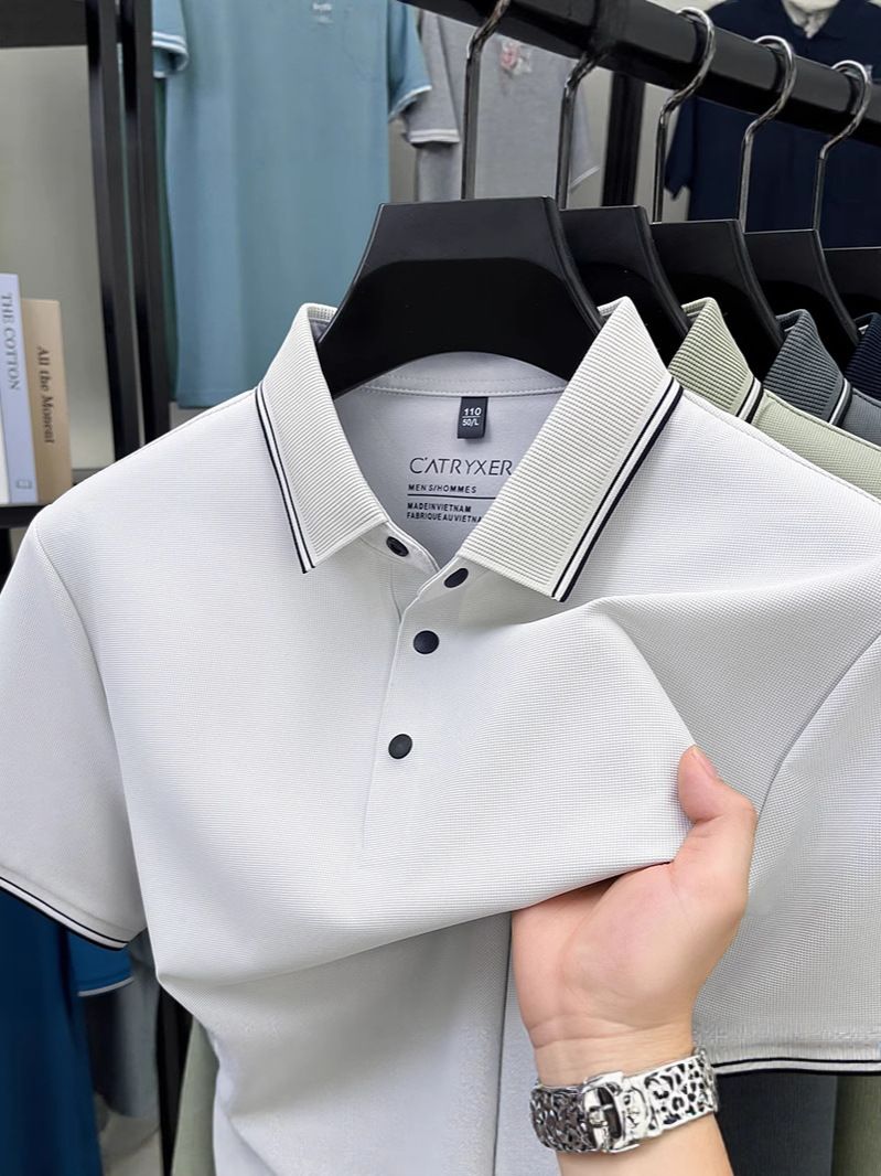 Wholesale Blank  Polo Modern Shirts Custom Your   Yellow and Black Polyester Plain Mens Golf Polo T Shirts