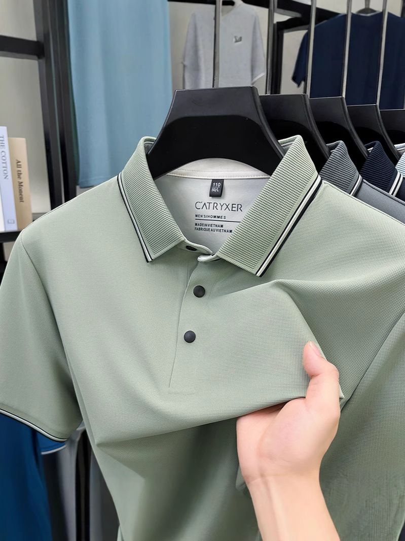 Wholesale Blank  Polo Modern Shirts Custom Your   Yellow and Black Polyester Plain Mens Golf Polo T Shirts