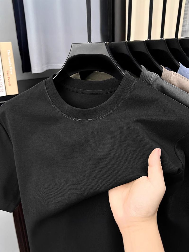High Quality Cotton Custom Tshirt French Terry Crewneck Oversized Men Print Round Nec T-Shirts