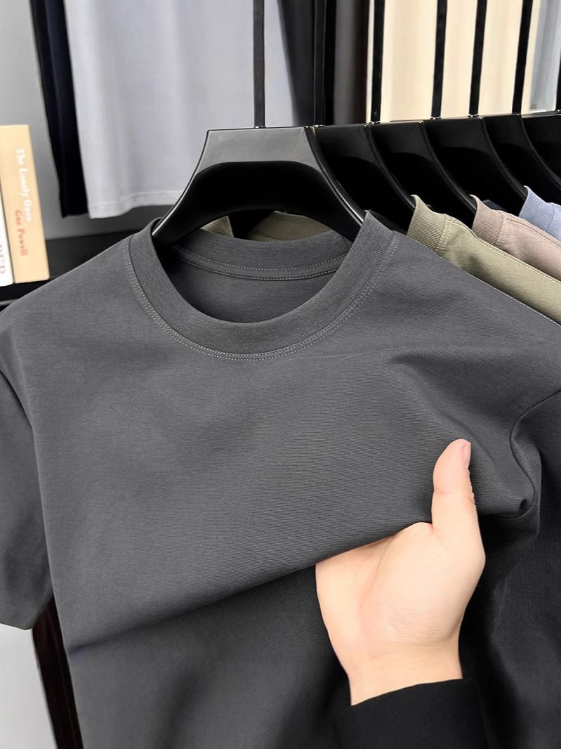 High Quality Cotton Custom Tshirt French Terry Crewneck Oversized Men Print Round Nec T-Shirts