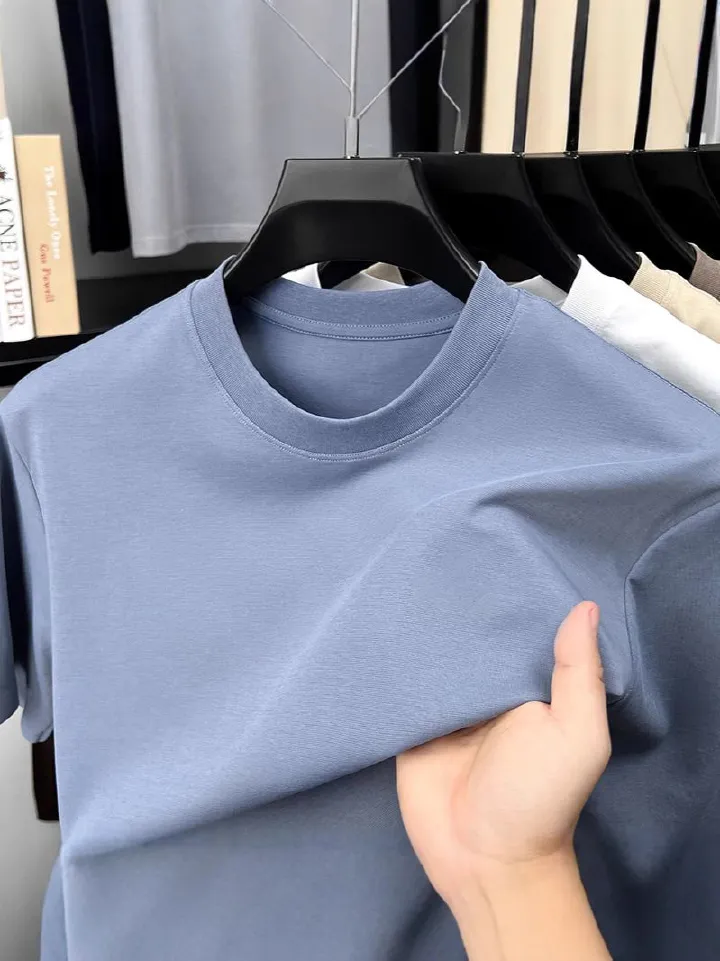 High Quality Cotton Custom Tshirt French Terry Crewneck Oversized Men Print Round Nec T-Shirts