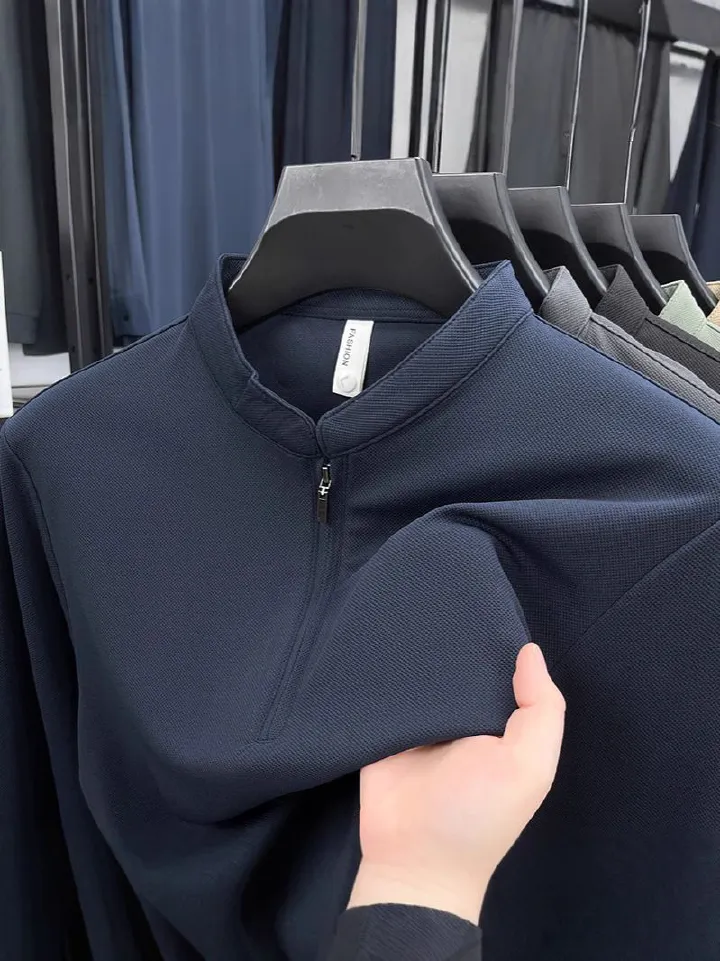 Custom  Men's Sportswear Sublimation Cotton Fleece Quarter Half Knit Pullover Hoodie  T-Shirts
