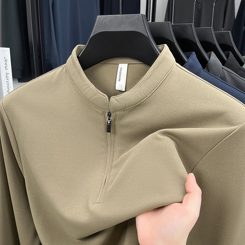 Custom  Men's Sportswear Sublimation Cotton Fleece Quarter Half Knit Pullover Hoodie  T-Shirts