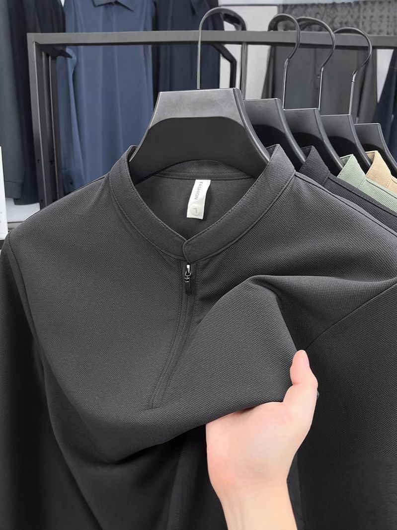 Custom  Men's Sportswear Sublimation Cotton Fleece Quarter Half Knit Pullover Hoodie  T-Shirts