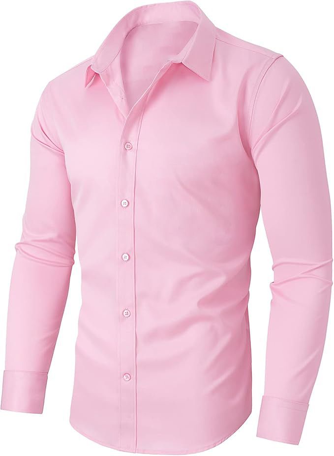 High Quality Slim Fit Men's Shirt Button up Long Sleeve Cotton Casual Formal Dress Shirt