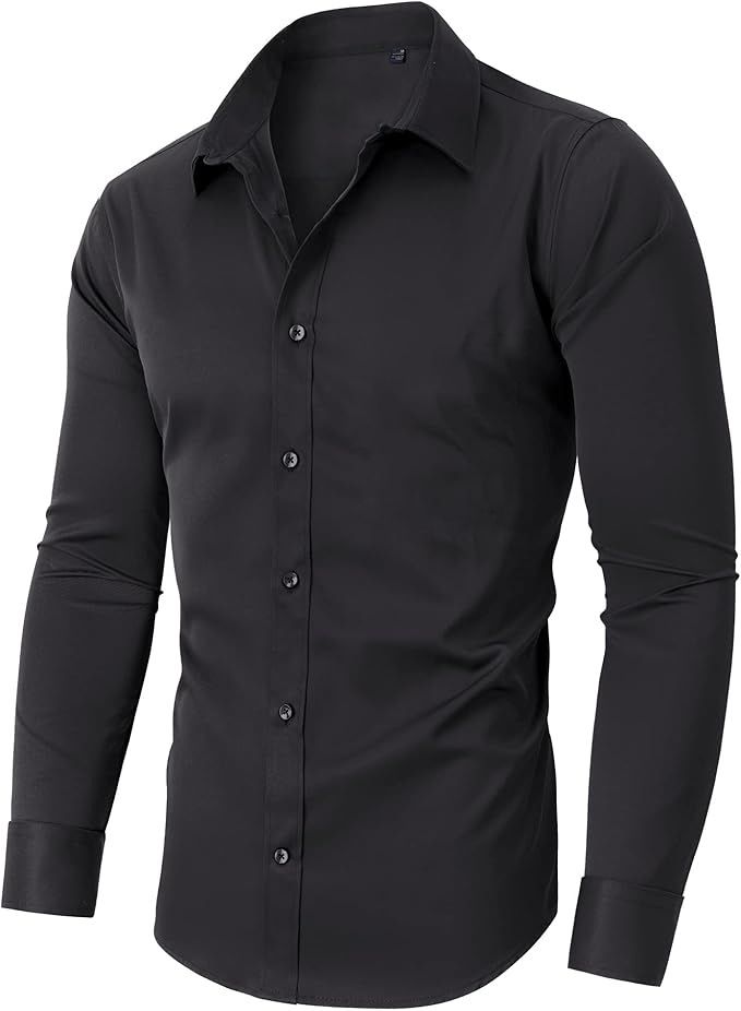 High Quality Slim Fit Men's Shirt Button up Long Sleeve Cotton Casual Formal Dress Shirt
