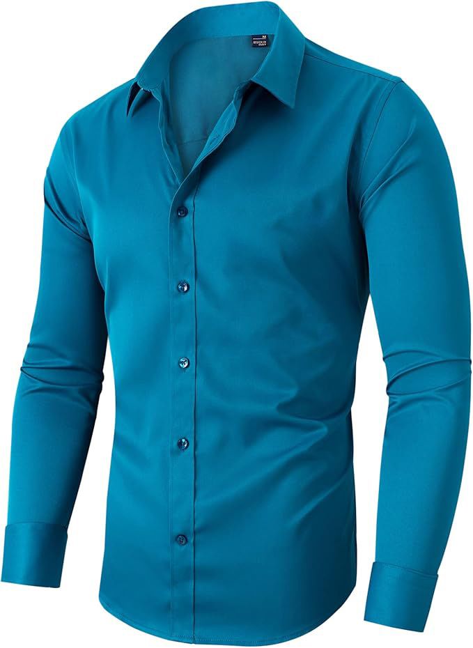 High Quality Slim Fit Men's Shirt Button up Long Sleeve Cotton Casual Formal Dress Shirt