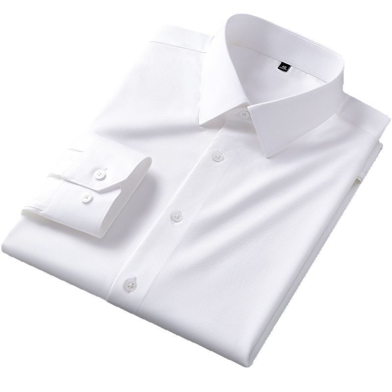Multicolor Solid Plus Size Men's Long Sleeve Shirts Non-Iron Office Formal Dress Knitted Camisas Para Hombres  Shirts