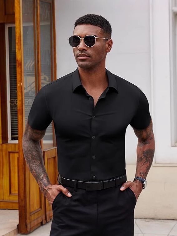 Men's Shirt new Fashion Casual Wholesale cheap Custom Cotton Clothing short sleeve Men's shirt