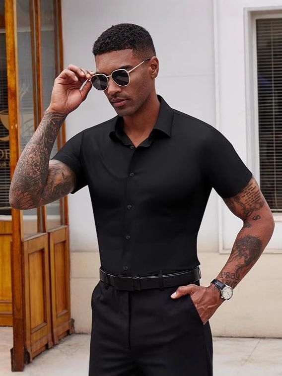 Men's Shirt new Fashion Casual Wholesale cheap Custom Cotton Clothing short sleeve Men's shirt