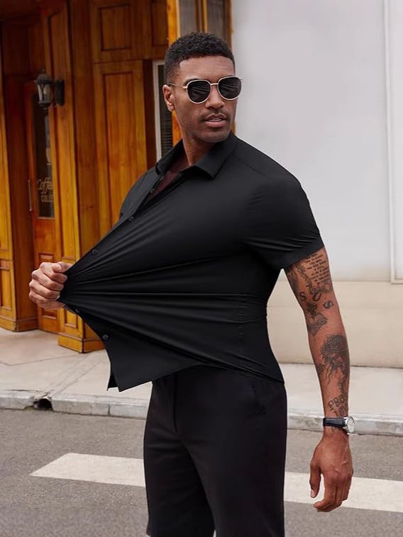 Men's Shirt new Fashion Casual Wholesale cheap Custom Cotton Clothing short sleeve Men's shirt