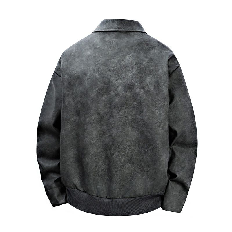 New American Style Retro PU Leather Zipper Jacket Men's High-end Aviator Jacket Leather Jacket  Coats
