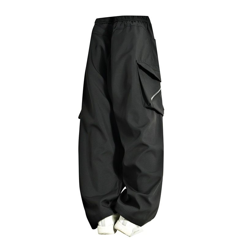 Hot Selling Fashion Zipper Pocket Pants Loose-fitting Work Pants Breathable Mens Cargo Pants with Side Pockets Casual