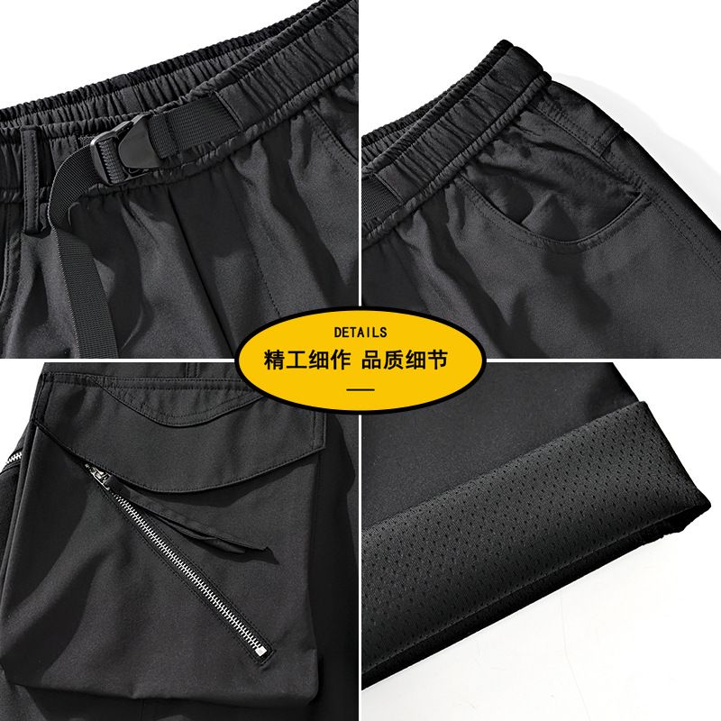 Hot Selling Fashion Zipper Pocket Pants Loose-fitting Work Pants Breathable Mens Cargo Pants with Side Pockets Casual