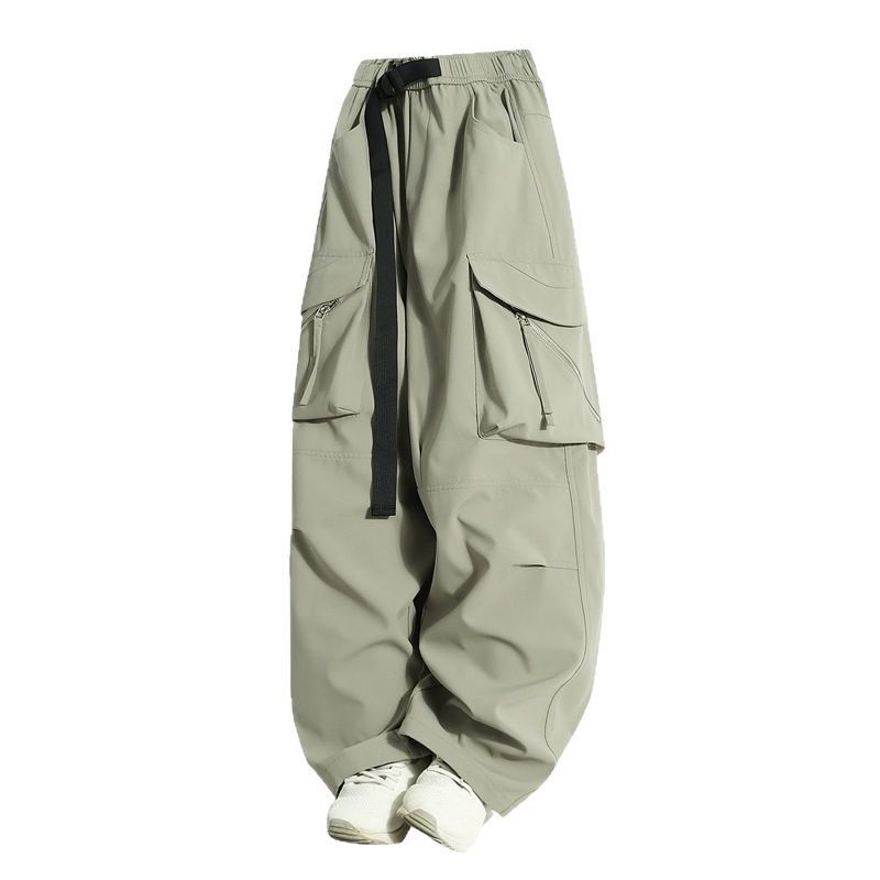 Hot Selling Fashion Zipper Pocket Pants Loose-fitting Work Pants Breathable Mens Cargo Pants with Side Pockets Casual