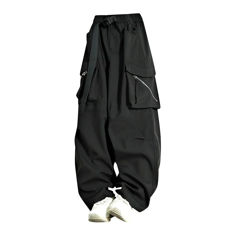 Hot Selling Fashion Zipper Pocket Pants Loose-fitting Work Pants Breathable Mens Cargo Pants with Side Pockets Casual