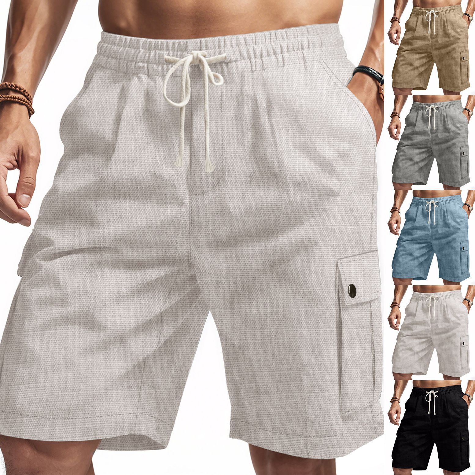 Hot Selling American Men's Outdoor Sports Leisure Cargo Shorts Side Pockets Summer Vacation Beach Casual Short Pants  Shorts