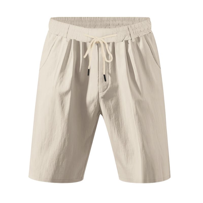 hot sale American loose casual men's linen summer breathable beach five-point shorts