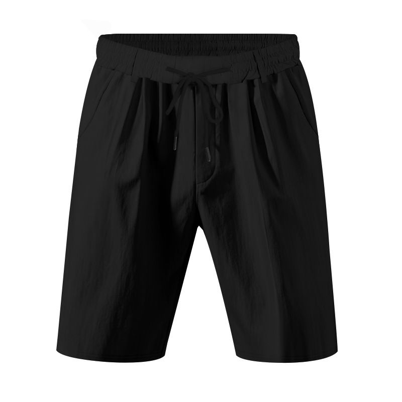 hot sale American loose casual men's linen summer breathable beach five-point shorts
