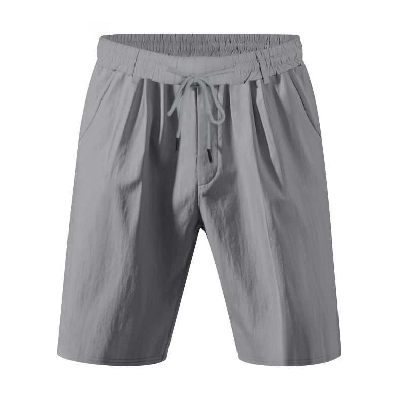 hot sale American loose casual men's linen summer breathable beach five-point shorts