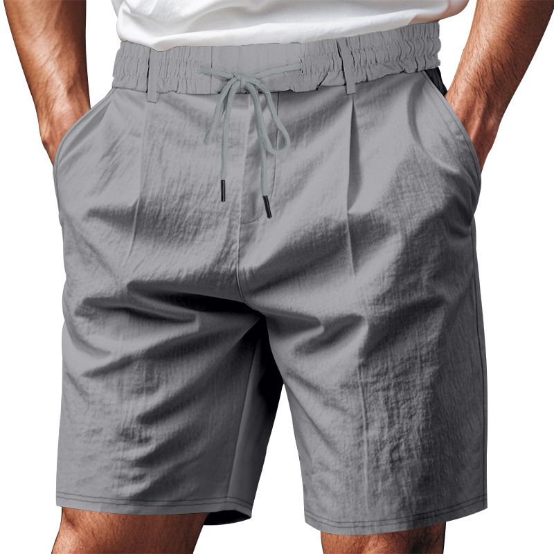 hot sale American loose casual men's linen summer breathable beach five-point shorts