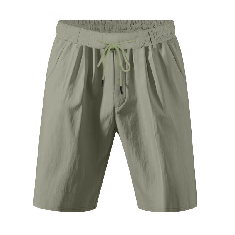 hot sale American loose casual men's linen summer breathable beach five-point shorts