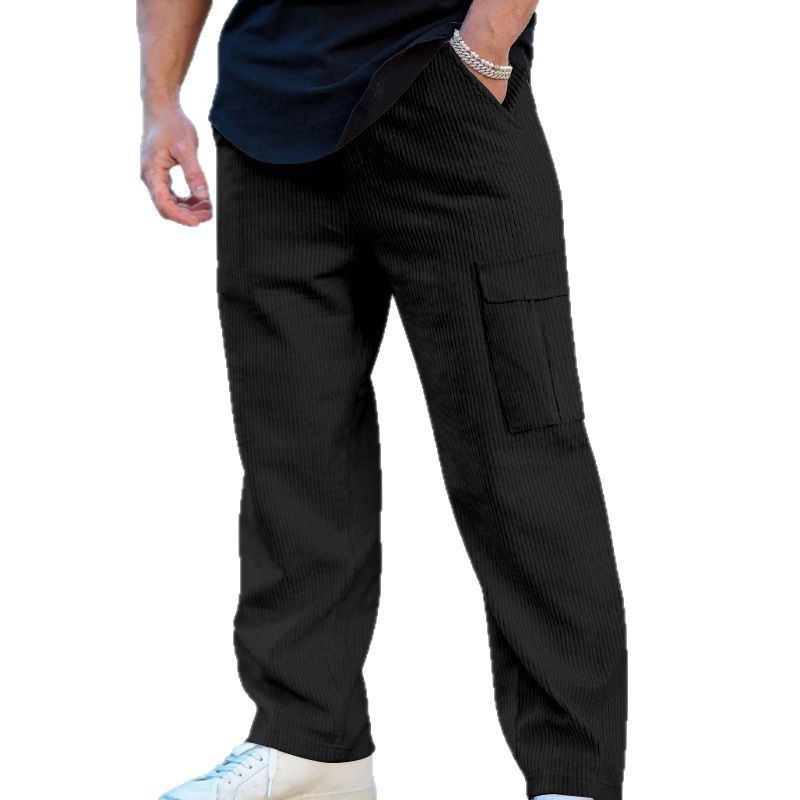 All Season Thin Breathable Overalls Cargo Pants Multiple Pockets Loose Casual Trend Elastic Waist Wide Leg Men's Pants  Casual