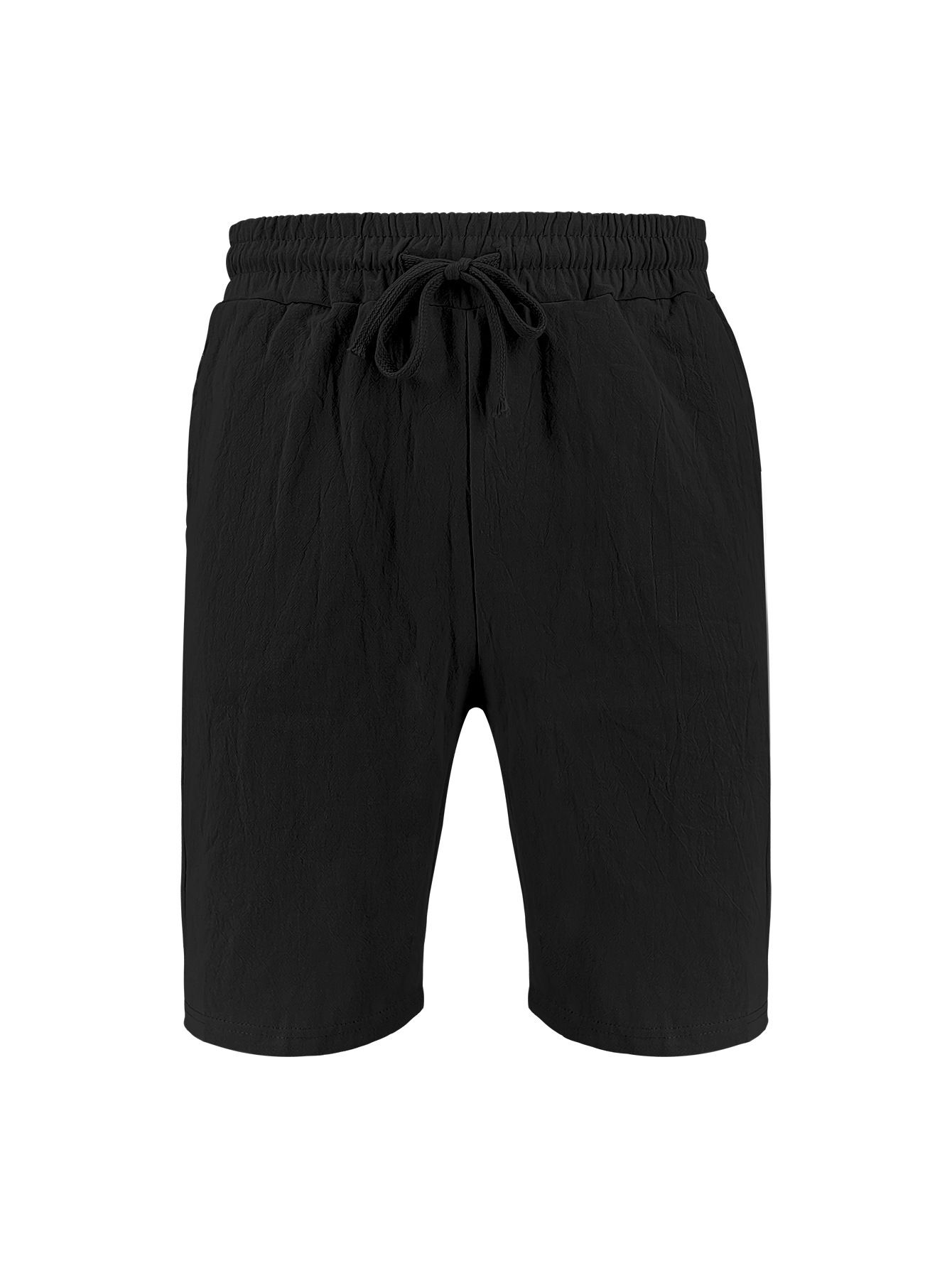Summer Men's Casual Sports Shorts Cross-Border American Style Elastic Waist Pocket Solid Loose LinenMaterialNewArrivalfor Amazon Shorts
