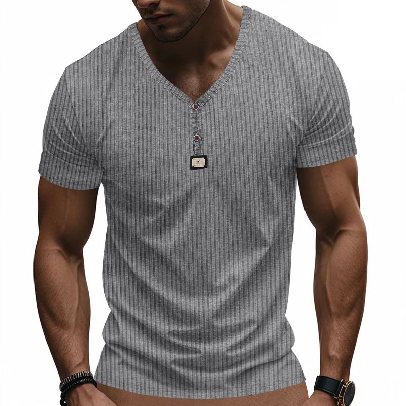 Cross-Border Independent Station's Hot Sale Summer Men's Casual Sports Jacquard Quick-Drying Short-Sleeved T-Shirts
