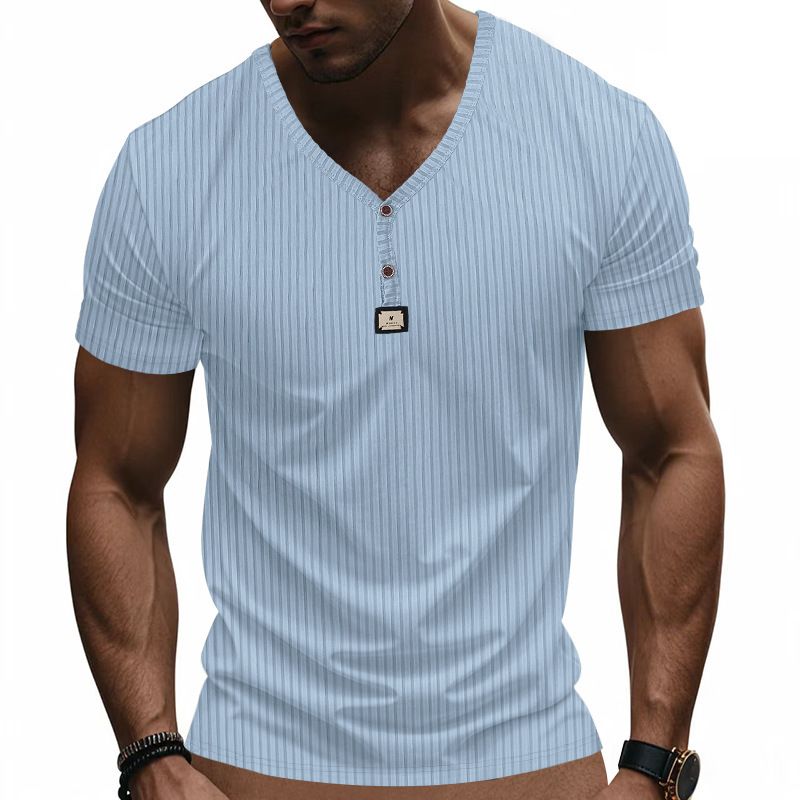 Cross-Border Independent Station's Hot Sale Summer Men's Casual Sports Jacquard Quick-Drying Short-Sleeved T-Shirts