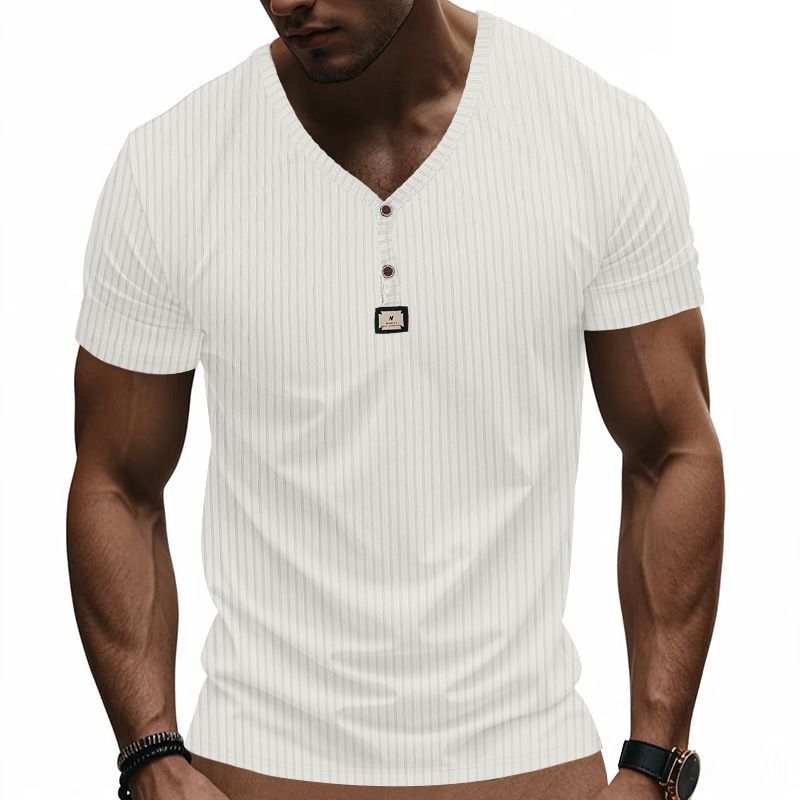 Cross-Border Independent Station's Hot Sale Summer Men's Casual Sports Jacquard Quick-Drying Short-Sleeved T-Shirts