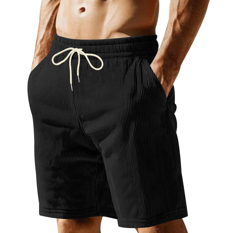 Retro Style Summer Leisure Corduroy Five Point Men's Shorts Simple Design Casual Outdoor Beach Shorts Pants for Men  Shorts