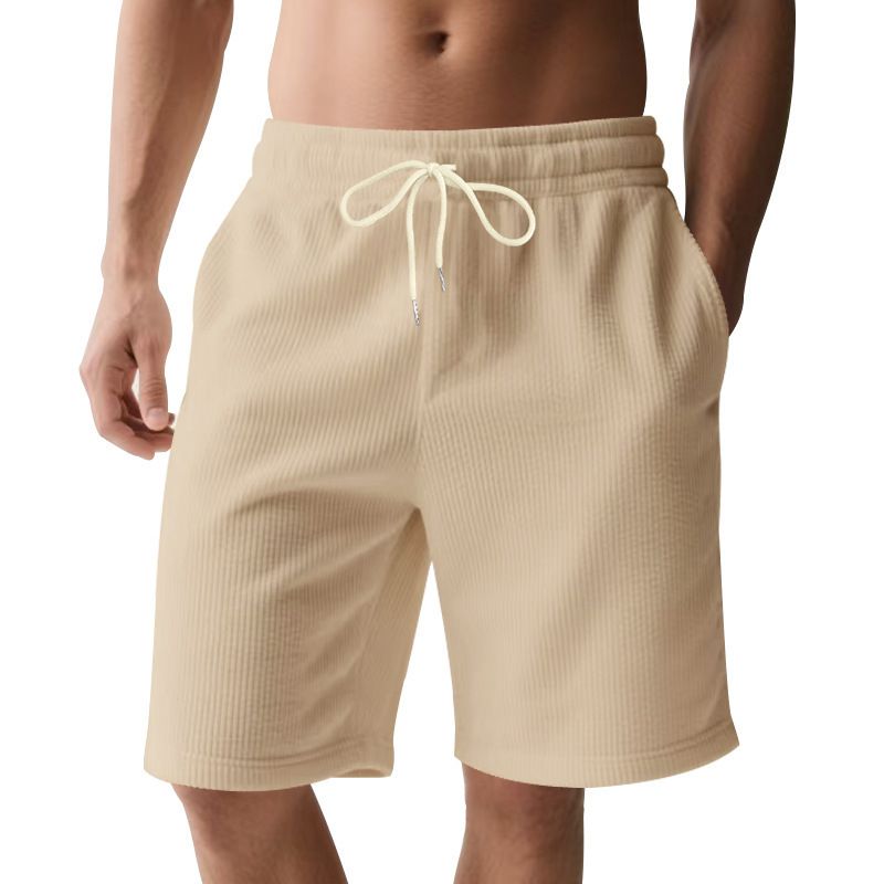 Retro Style Summer Leisure Corduroy Five Point Men's Shorts Simple Design Casual Outdoor Beach Shorts Pants for Men  Shorts
