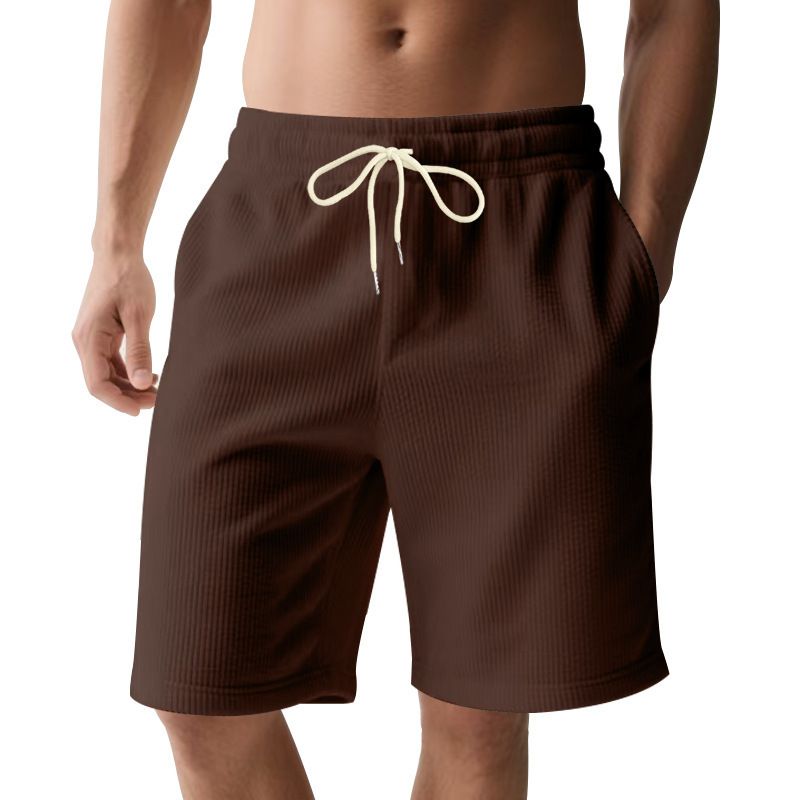 Retro Style Summer Leisure Corduroy Five Point Men's Shorts Simple Design Casual Outdoor Beach Shorts Pants for Men  Shorts