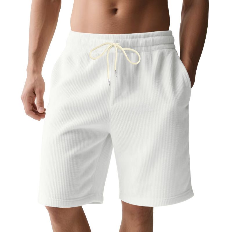Retro Style Summer Leisure Corduroy Five Point Men's Shorts Simple Design Casual Outdoor Beach Shorts Pants for Men  Shorts