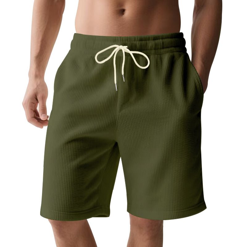 Retro Style Summer Leisure Corduroy Five Point Men's Shorts Simple Design Casual Outdoor Beach Shorts Pants for Men  Shorts