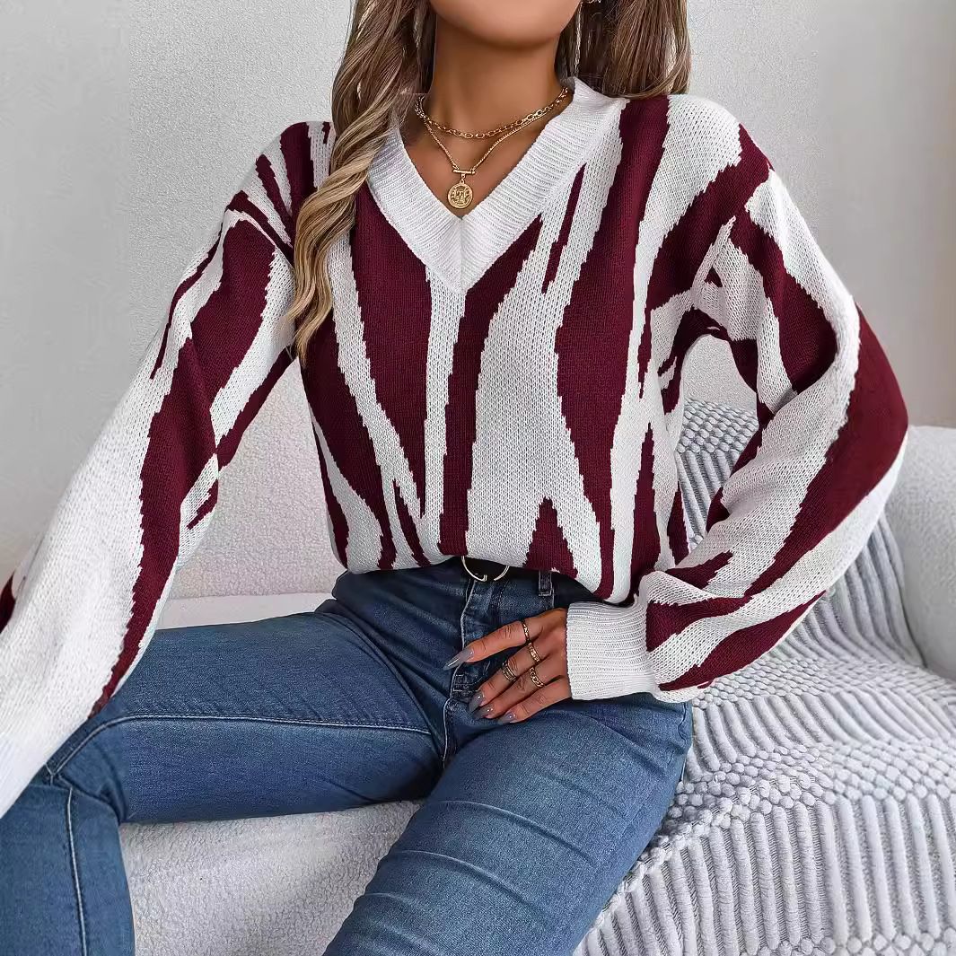 Factory Hot Sale New Style Autumn Winter Knit Ladies Jacquard Pullover Plus Size Knitted Sweater Women