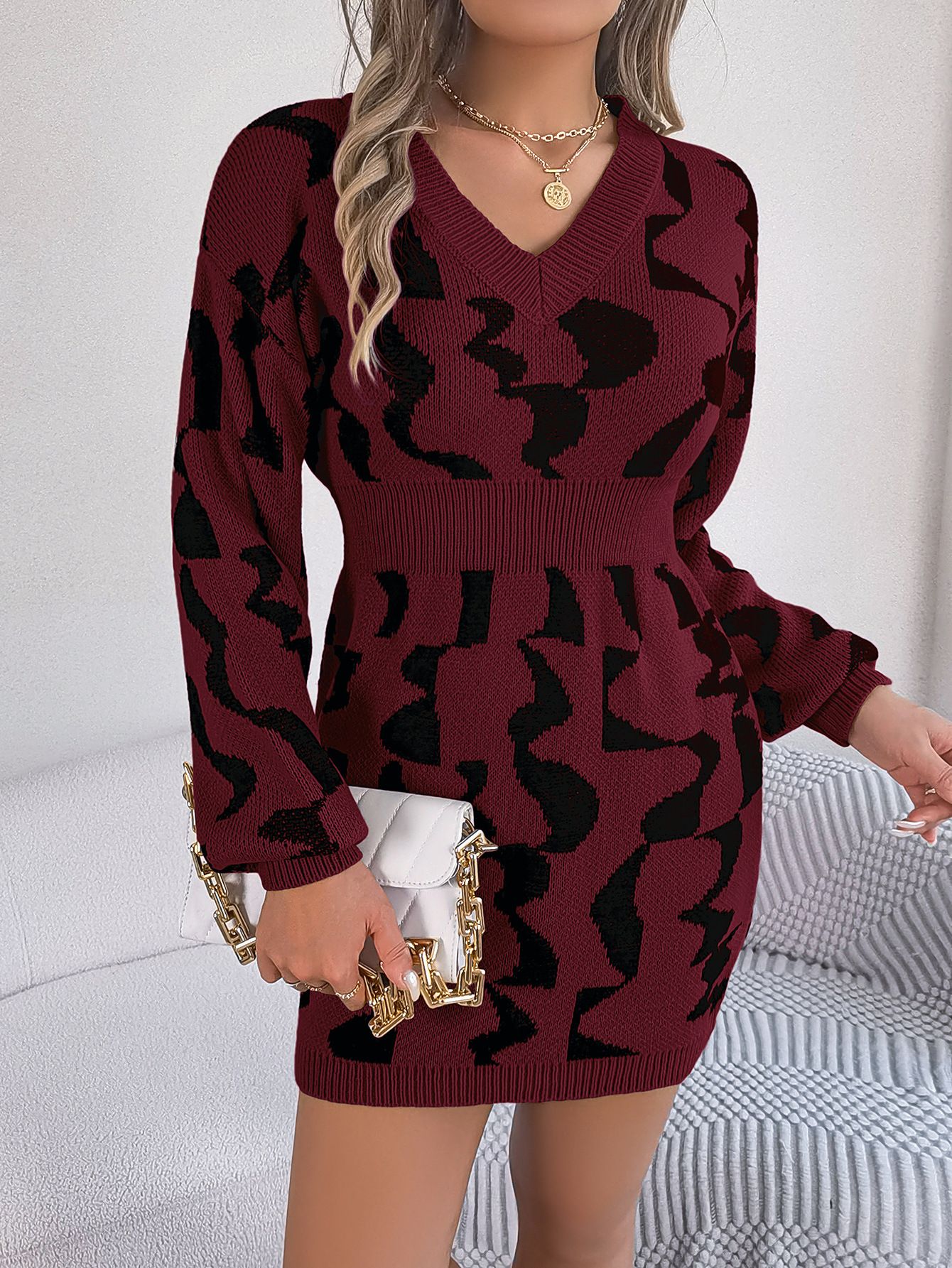 New Arrivals Popular Sweater Dress Long Sleeve Autumn Winter Dress Sweater Dress Clothing Mohair Sweater for Women  Dresses