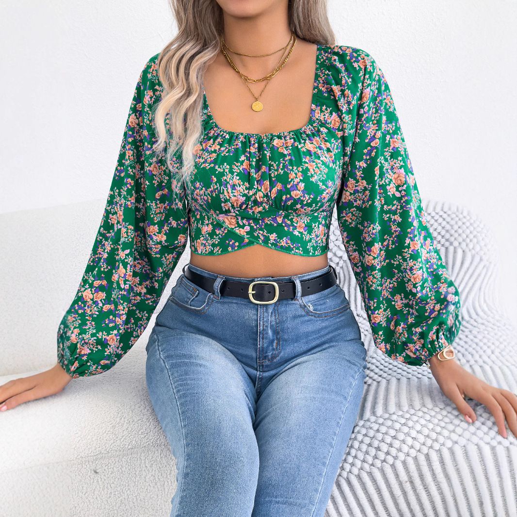 New Arrival Wholesale Tops for Women  Women's Tops Fashion Floral Chiffon Blouse Women Tops T-Shirts