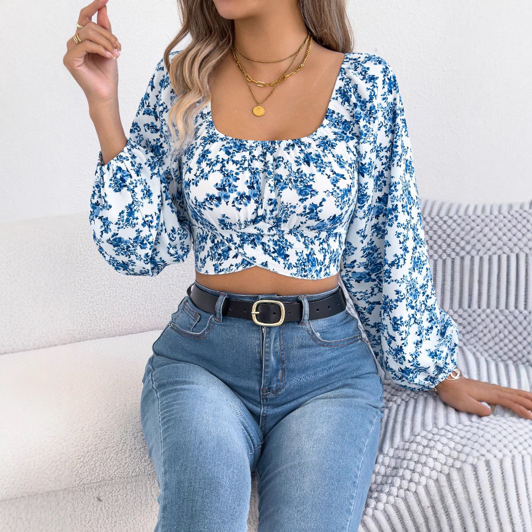 New Arrival Wholesale Tops for Women  Women's Tops Fashion Floral Chiffon Blouse Women Tops T-Shirts