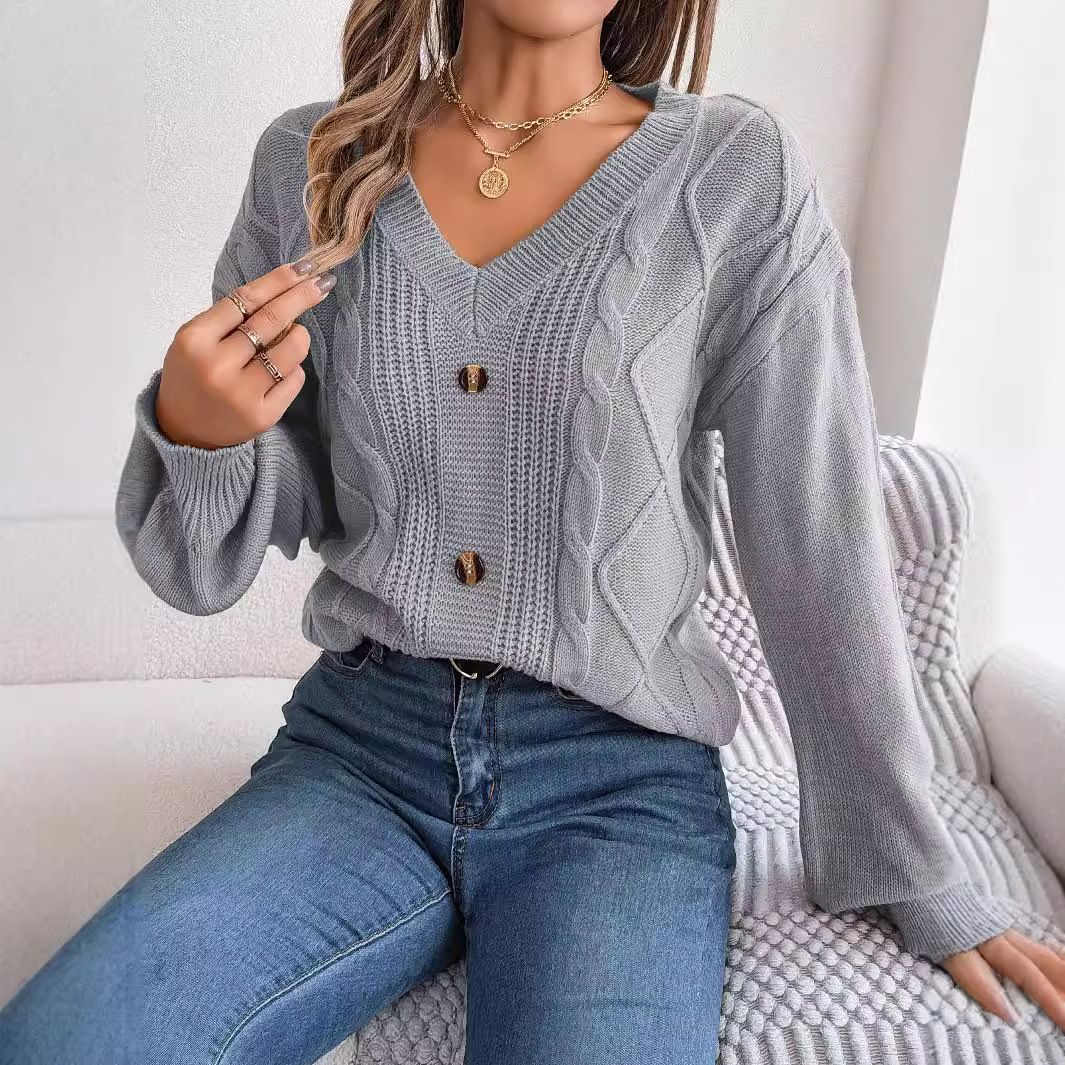 Factory Wholesale Winter Girls Knitting Pullover Sweatshirt Ladies Long Sleeve Tops Basic Jumpers Woman Clothes Sweaters