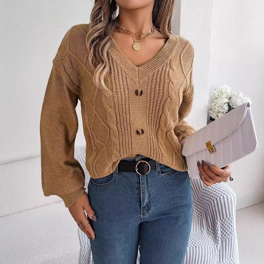 Factory Wholesale Winter Girls Knitting Pullover Sweatshirt Ladies Long Sleeve Tops Basic Jumpers Woman Clothes Sweaters