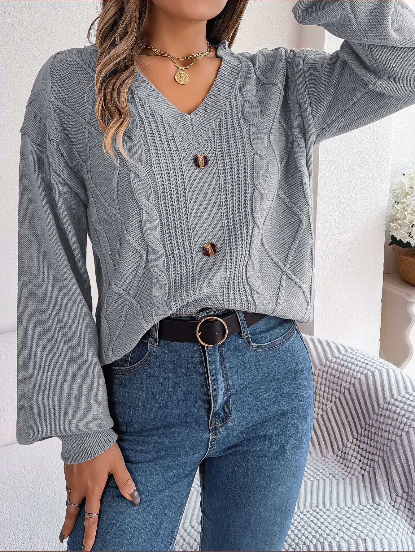 Factory Wholesale Winter Girls Knitting Pullover Sweatshirt Ladies Long Sleeve Tops Basic Jumpers Woman Clothes Sweaters