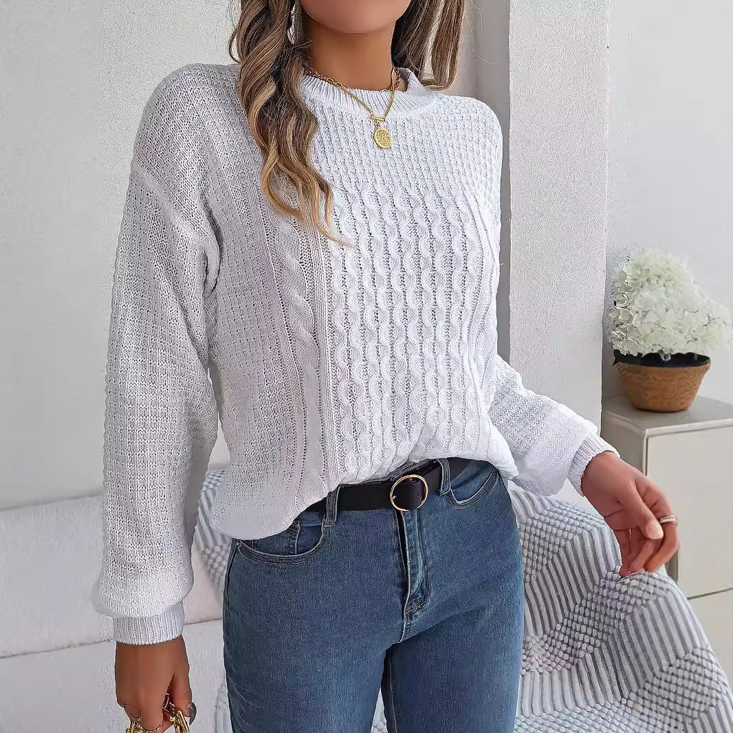 Women Long Sleeve Knitted Sweaters Autumn Winter Female Solid Color O-neck Pullovers Lady Casual Loose Knitwear Warm Tops  Sweaters