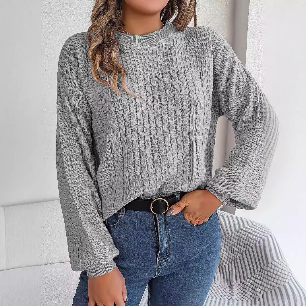 Women Long Sleeve Knitted Sweaters Autumn Winter Female Solid Color O-neck Pullovers Lady Casual Loose Knitwear Warm Tops  Sweaters