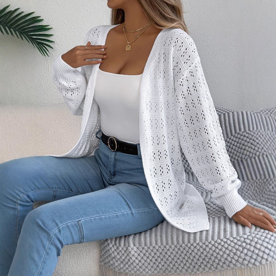 New Style European and American Autumn/winter Mid Size Sweater Jacket, Loose Knit Cardigan, V-neck Solid Color Casual Style Sweaters