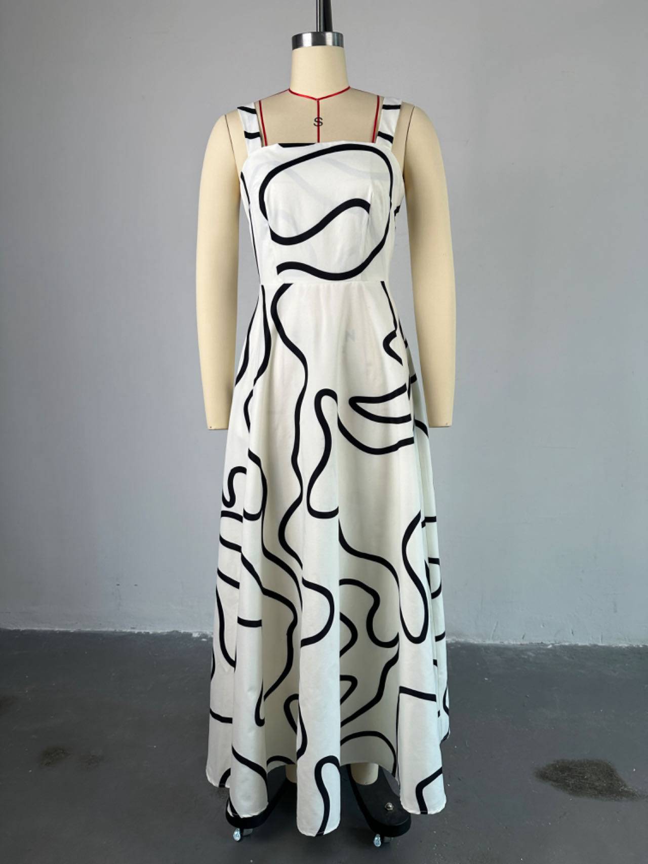 Fashion Summer Boutique Clothing Women Maxi Dresses Party Unique Print Sleeveless A-line Big Swing Long Dress
