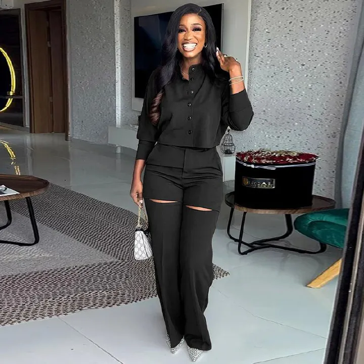 New Arrivals Long Sleeve Crop Top 2 Piece Set Summer Lounge Set Women Two-Piece Outfits