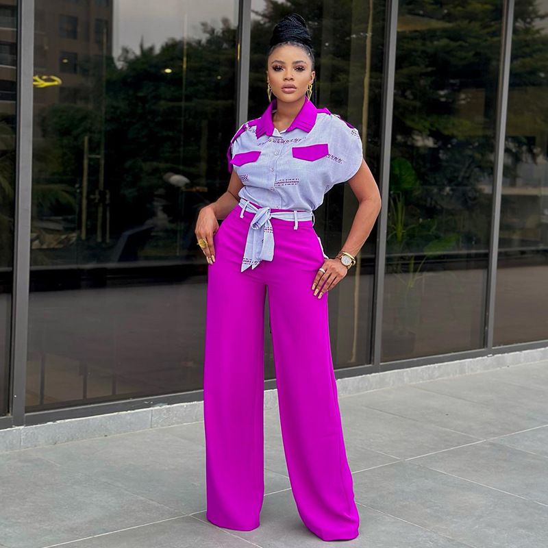Vintage Short Sleeve T Shirt and Long Pants Suit Summer Ladies 2 Two Piece Sets Outfits Elegant Fashion 2piece Women Set